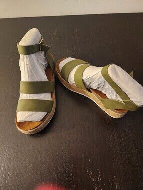 Patrizia Olive Green Strappy Espadrille Platform Sandals